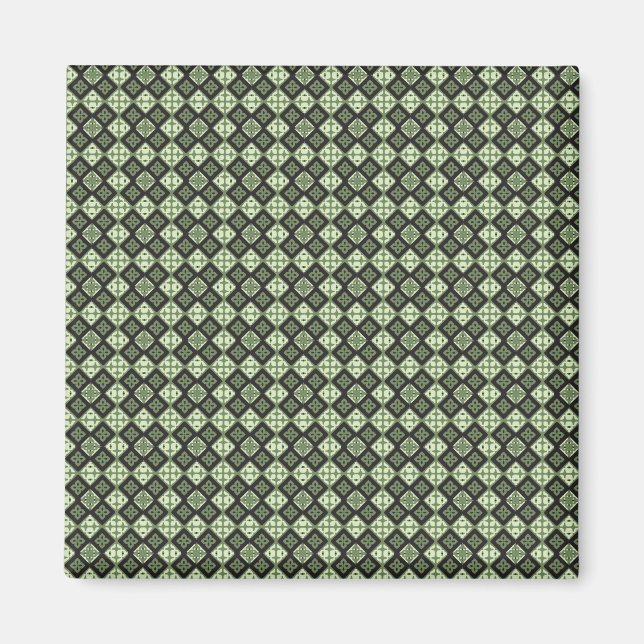 Imã molho clássico de moda de textura verde quadrado (Frente)