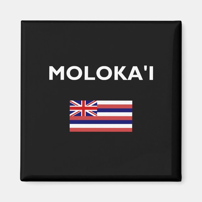 Imã Molokai EUA - Cor Escura da Bandeira Havaiana (Frente)