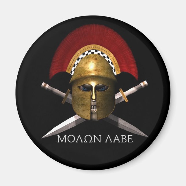 Imã Molon Labe Spartan Skull (Frente)