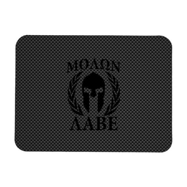 Ímã Molon Labe Spartan Warrior Laurels Carbon Decor (Horizontal)
