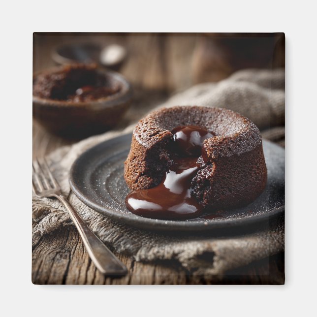 Imã Molten Chocolate Lava Dessert Art (Frente)