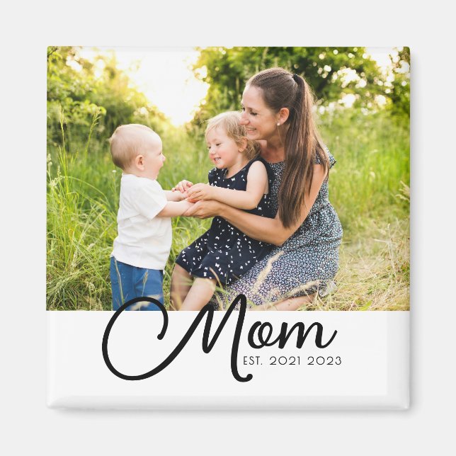 Imã Mom Established Photo Gift Magnet (Frente)