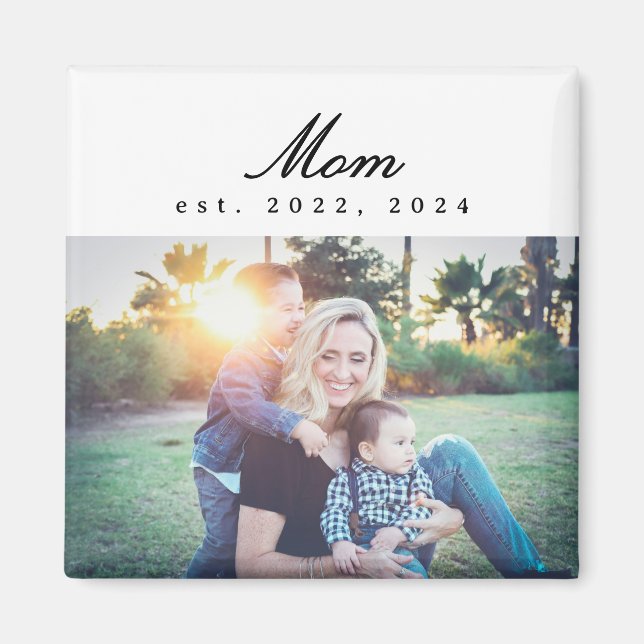 Imã Mom Established Photo Gift Magnet (Frente)