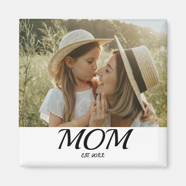 Imã Mom Established Photo Gift  Magnet (Frente)