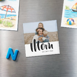 Imã Mom Established Photo Gift Magnet