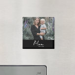 Imã Mom Established Photo Mother's Day<br><div class="desc">Celebrate the year she officially became a Mom with this stylish and thoughtful magnet. Featuring a modern, clean design, the word "Mom" is boldly displayed with "Est." followed by the customizable year. Your favorite mom photo completes the design in a large format that takes center stage. It's the perfect gift...</div>