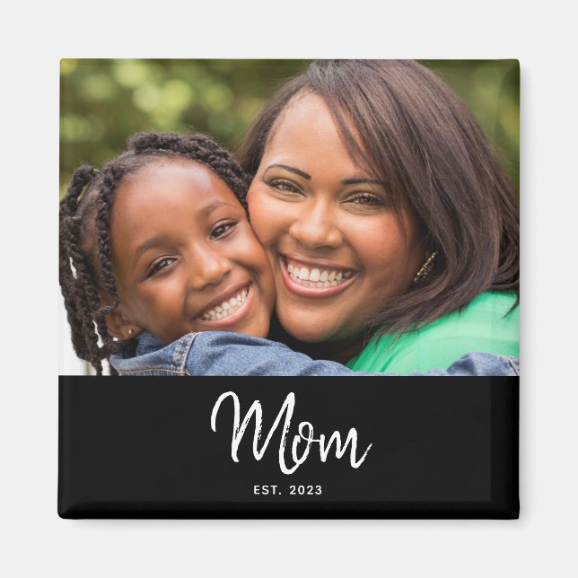 Imã  Mom Established Photo Mother's Day Magnet (Frente)