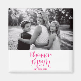 Imã Mom Established Pink Script Name Photo