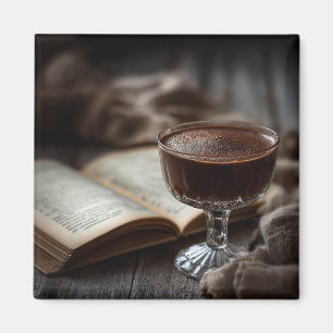 Imã Momento de Leitura de Chocolate Rústico