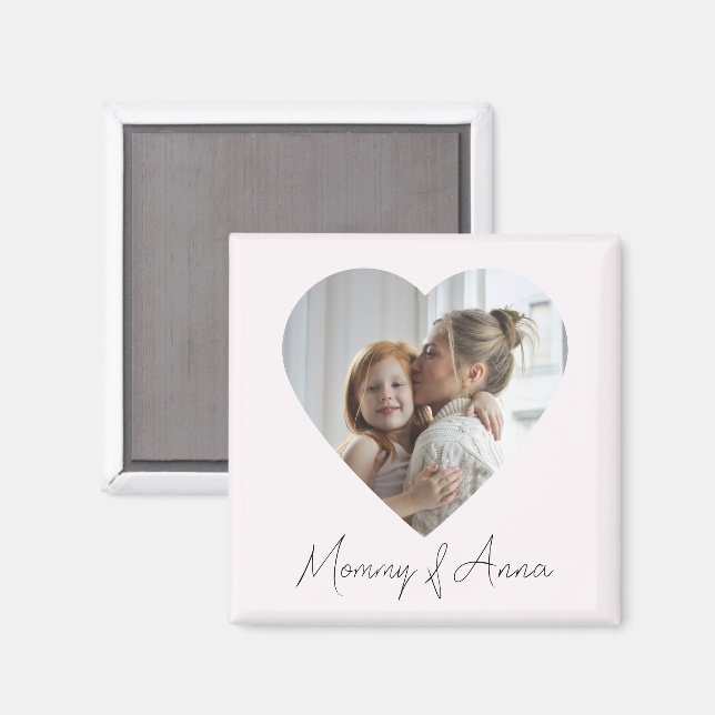 Imã Mommy Custom Name & Photo | Personalized Magnet (Front/Back)