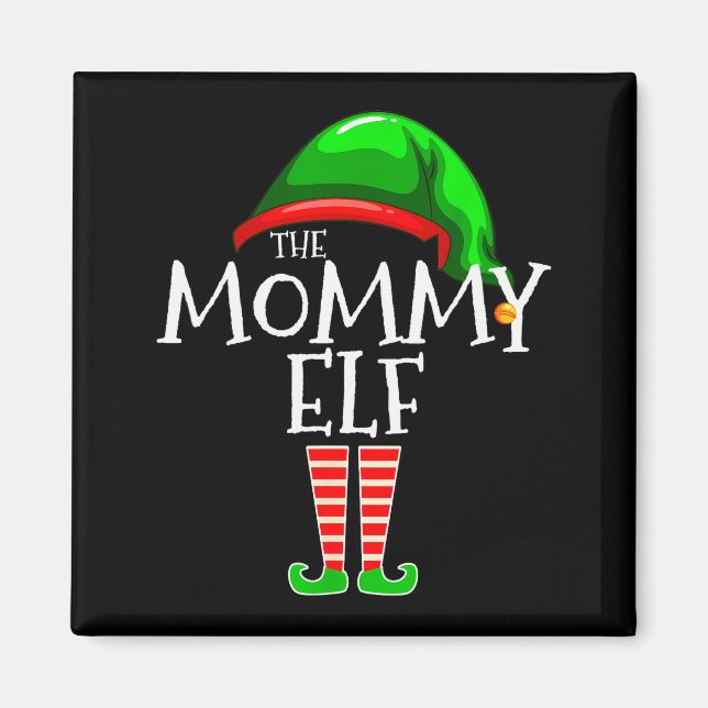 Imã Mommy Elf Family Matching Group Christmas Mom  (Frente)