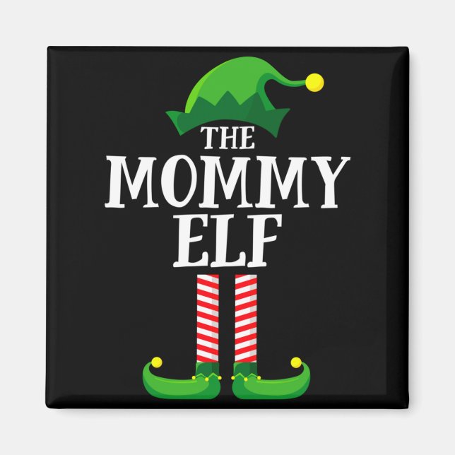 Imã Mommy Elf Matching Family Christmas Party  (Frente)