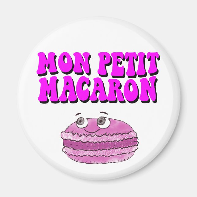 Imã Mon Petit Macaron Retro Groovy Text (Frente)