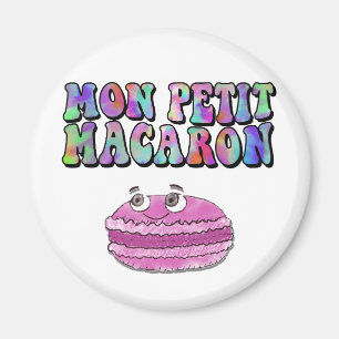 Imã Mon Petit Macaron Retro Tie Dye Groovy Text