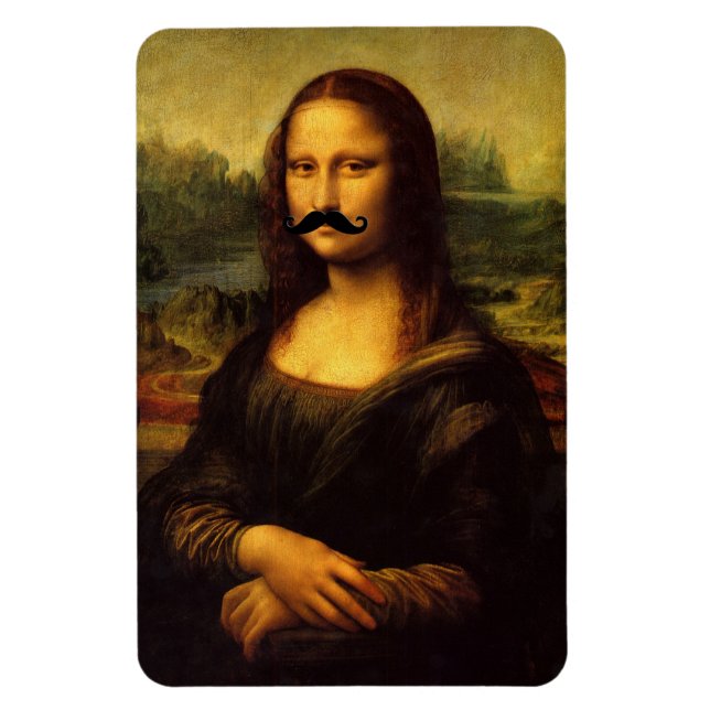 Ímã Mona Lisa Com bigode (Vertical)