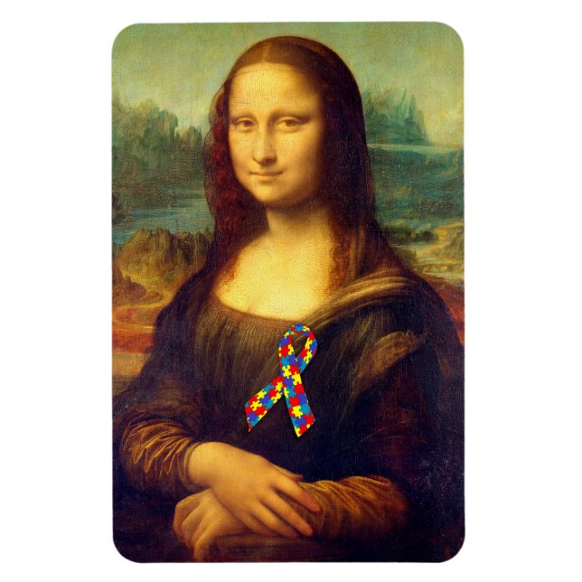 Ímã Mona Lisa Com Fita De Quebra-cabeça (Vertical)