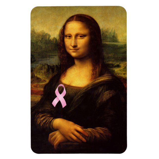 Ímã Mona Lisa Com Fita Rosa (Vertical)