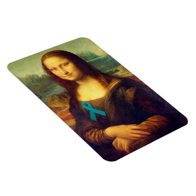 Ímã Mona Lisa Com Fita Teal (Lado Direito)