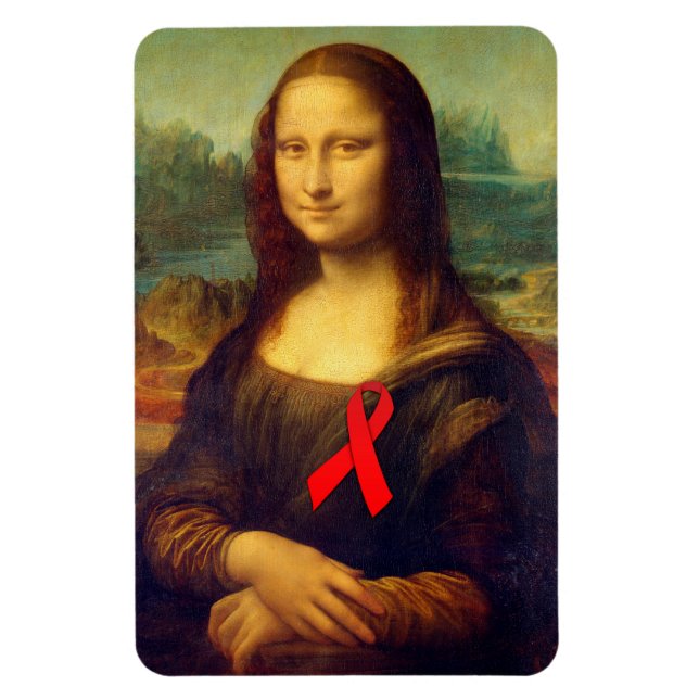 Ímã Mona Lisa Com Fita Vermelha (Vertical)