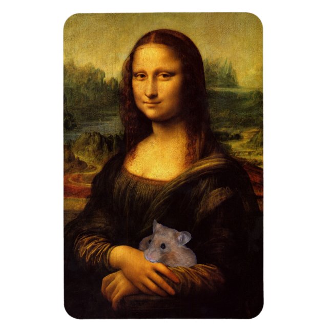 Ímã Mona Lisa Com Hamster (Vertical)