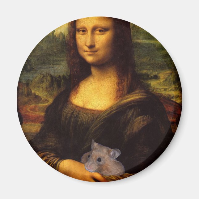 Imã Mona Lisa Com Hamster (Frente)