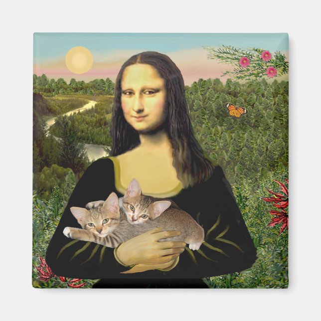 Imã Mona Lisa - Dois Gatinhos Malhados (Frente)