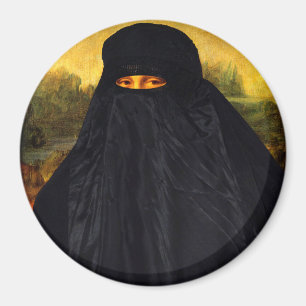 Imã Mona Lisa Escondida Atrás do Burqa