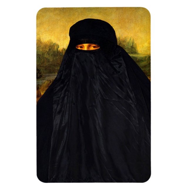 Ímã Mona Lisa escondida atrás do Burqa (Vertical)