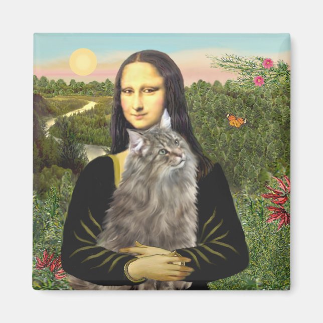 Imã Mona Lisa - Gato da Floresta Norueguesa (Frente)
