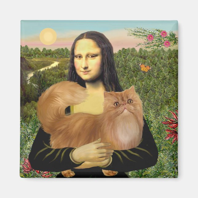 Imã Mona Lisa - Gato Persa Vermelho (Frente)