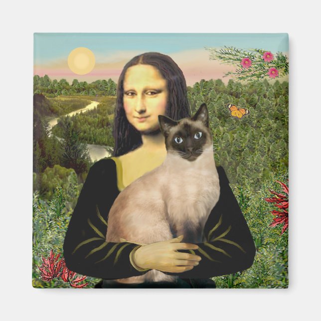 Imã Mona Lisa - Gato Siamês de Seal Point (Frente)