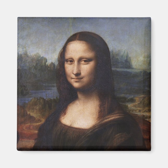 Imã Mona Lisa & Leonardo da Vinci/vintage Itália (Frente)