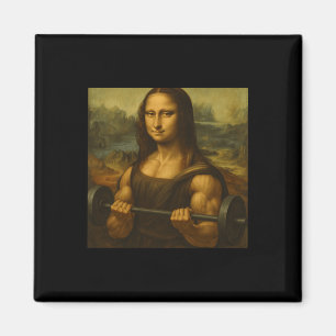 Imã Mona Lisa Levantando Pesos Fortes Ganham Arte Body