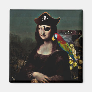 Imã Mona Lisa Pirata com Curativo no Olho