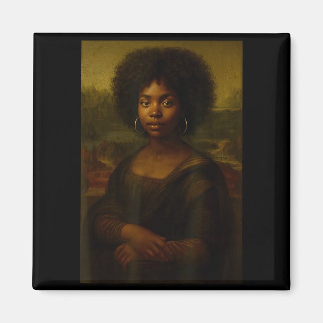 Imã Mona Lisa Preta Afro Americana Negra Melanina (Frente)