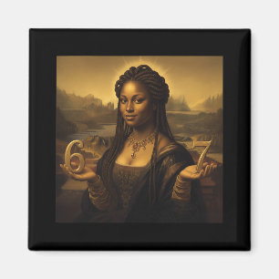 Imã Mona Lisa Preta História Negra Afro-Americana Seg