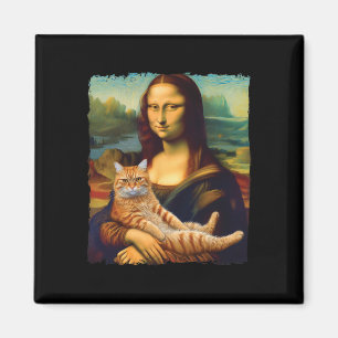 Imã Mona Lisa Segurando Gatinho de Pintura de Retratos