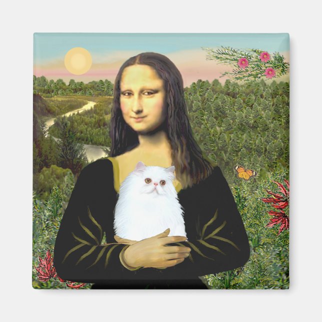 Imã MonaLisa - gatinho Persa branco #49 (Frente)