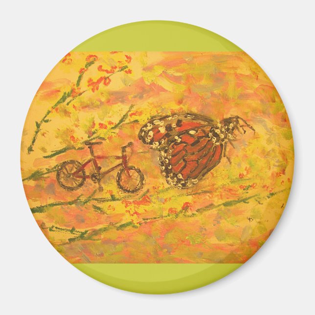 Imã monarch butterfly and bicycle (Frente)