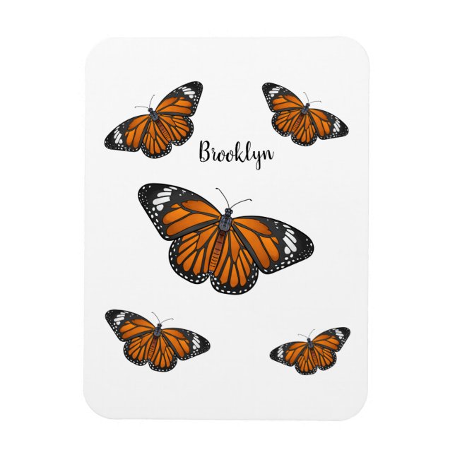 Ímã Monarch butterfly cartoon illustration  (Vertical)