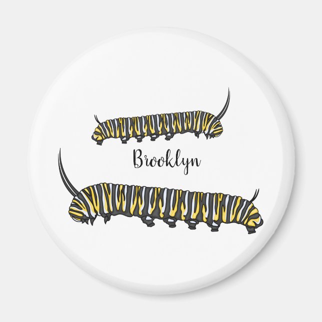 Imã Monarch caterpillar cartoon illustration   (Frente)