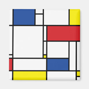 Imã Mondrian Minimalist Geométrico De Stijl Modern Ar