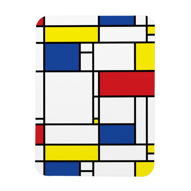 Ímã Mondrian Minimalist Geométrico De Stijl Modern Art (Vertical)