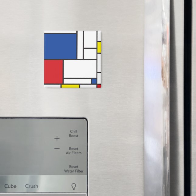 Imã Mondrian Minimalist Geométrico De Stijl Modern Art (In Situ (Fridge))