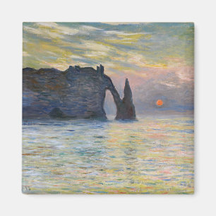 Imã Monet - Manneport, Cliff em Etretat, Sunset