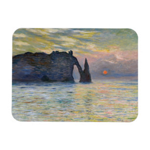 Ímã Monet - Manneport, Cliff em Etretat, Sunset