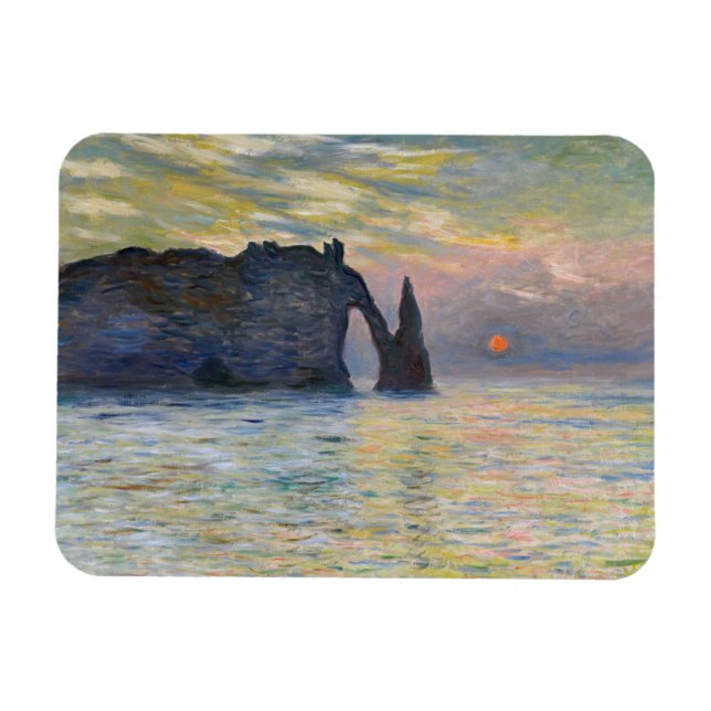 Ímã Monet - Manneport, Cliff em Etretat, Sunset (Horizontal)