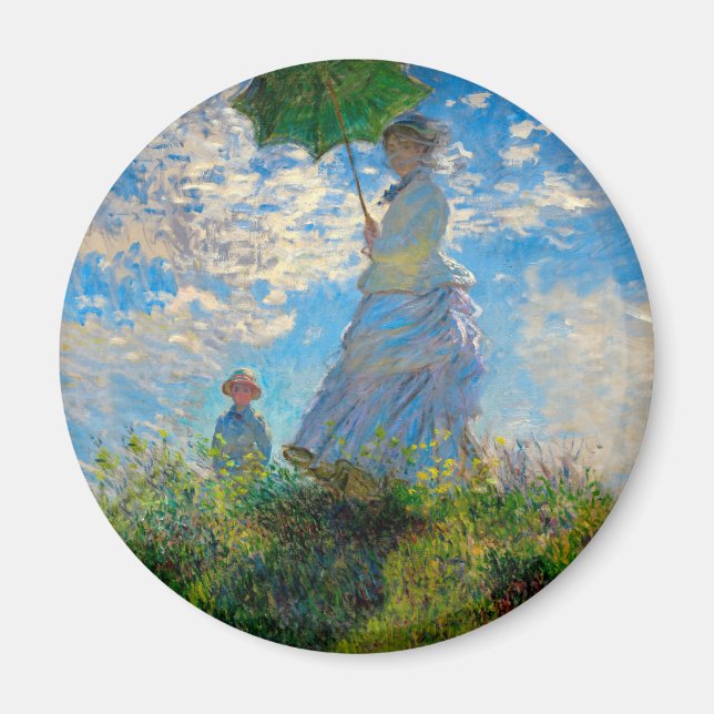Imã Monet Mulher Guarda-Sol Impressionismo (Frente)