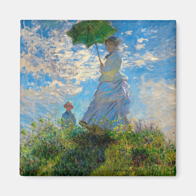 Imã Monet Mulher Guarda-Sol Impressionismo (Frente)