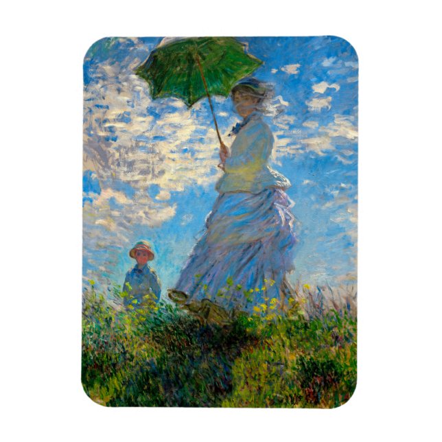 Ímã Monet Mulher Guarda-Sol Impressionismo (Vertical)